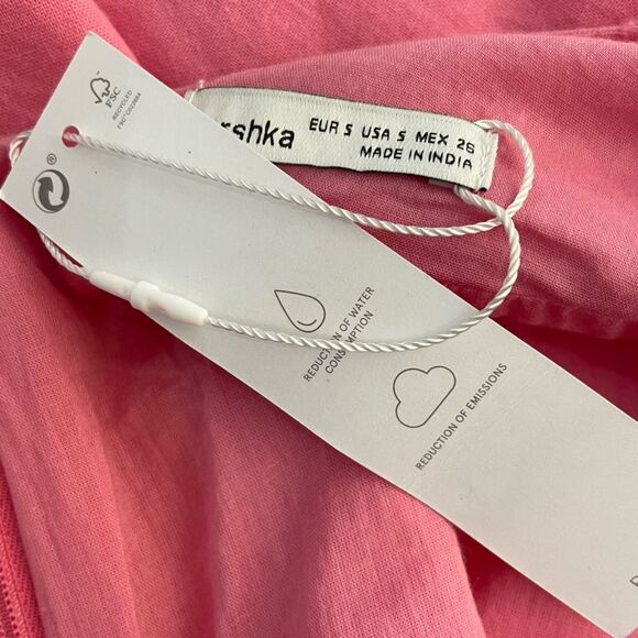 Bershka Barbiecore Cutout Mini Dress‎ Small NEW Cotton Sleeveless Y2K Babydoll - Picture 12 of 12